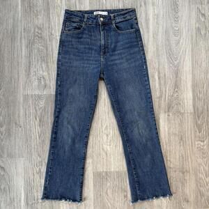 Zara Women's Straight Leg Jeans - Dark Blue